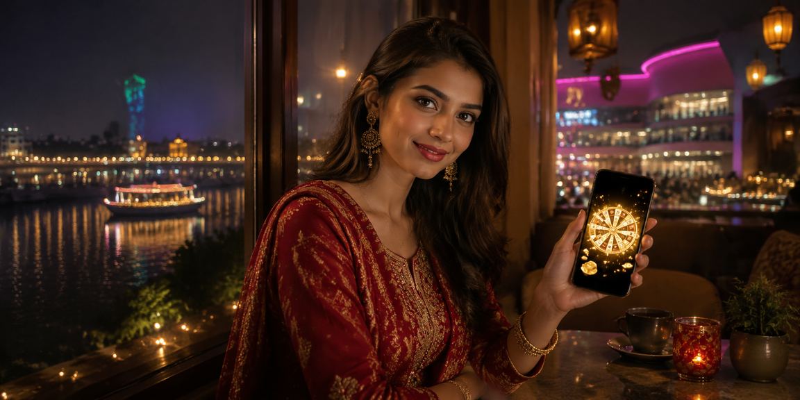 রাঙামাটিতে নিয়ন আলোয় হাই রোলার লটারি খেলার দৃশ্য